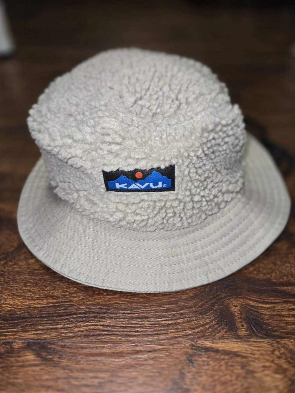 Bucket Hat KAVU Fur Ball Boonie Bucket Hat Sherpa Chalk Tan Adult Unisex OS